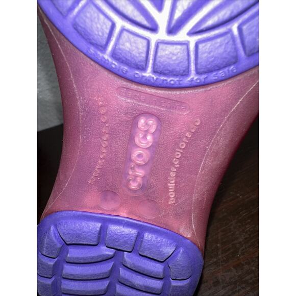 Womens Crocs Carlie Ballet Open Toe Flat Size 7 Dahlia Fuchsia Pink Purple - Picture 7 of 7
